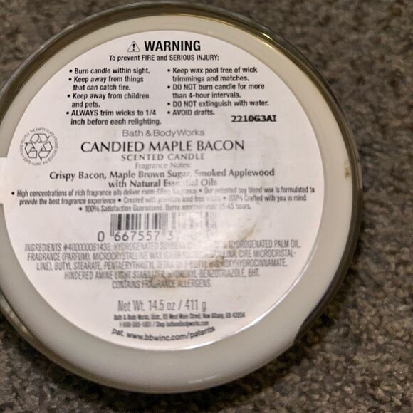 Bath & Body Works Candied Maple Bacon COLOR CHANGING LABEL 3-Wick Candle NWT - Picture 3 of 4